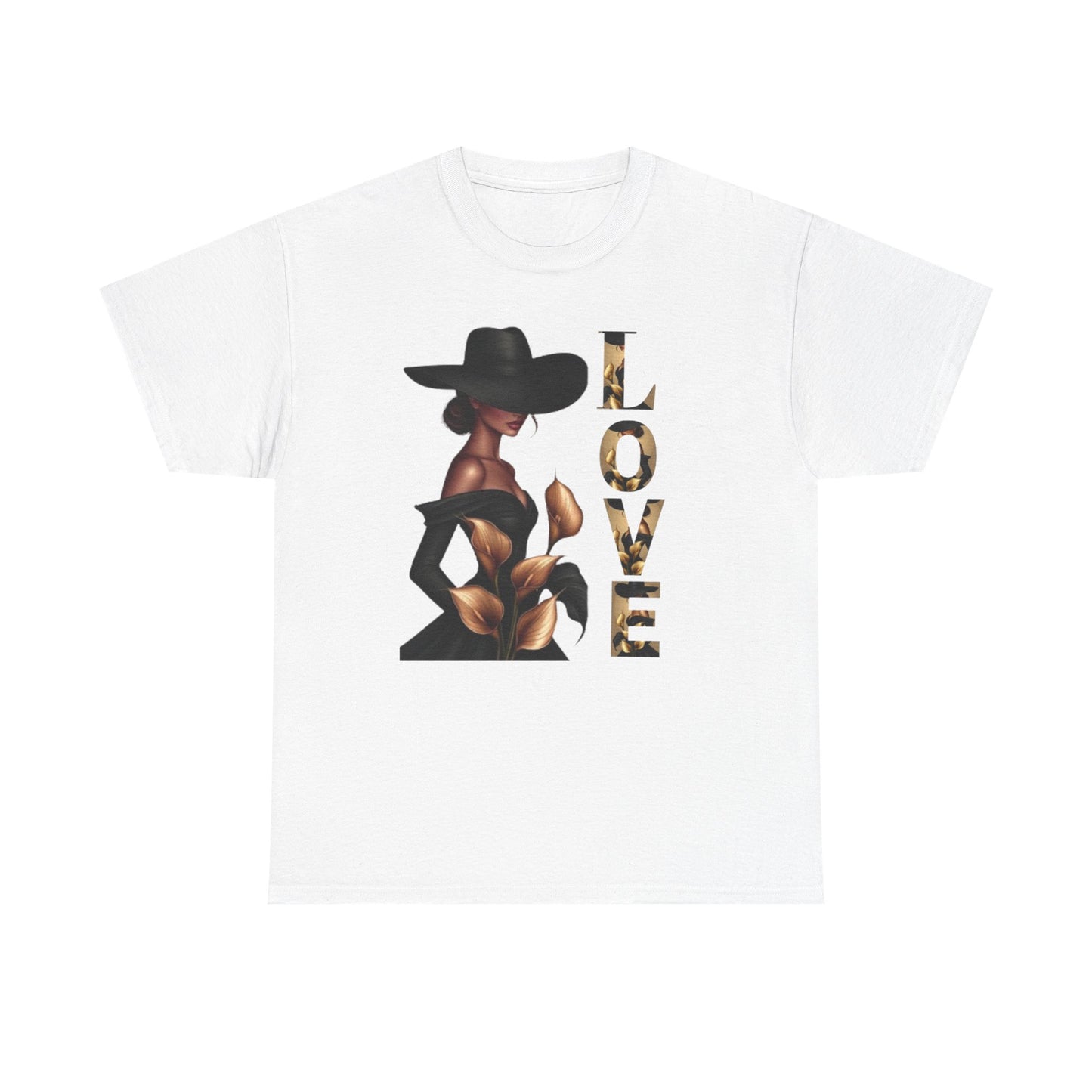 LOVE Graphic Tee — Elegant Black Woman Silhouette T-Shirt