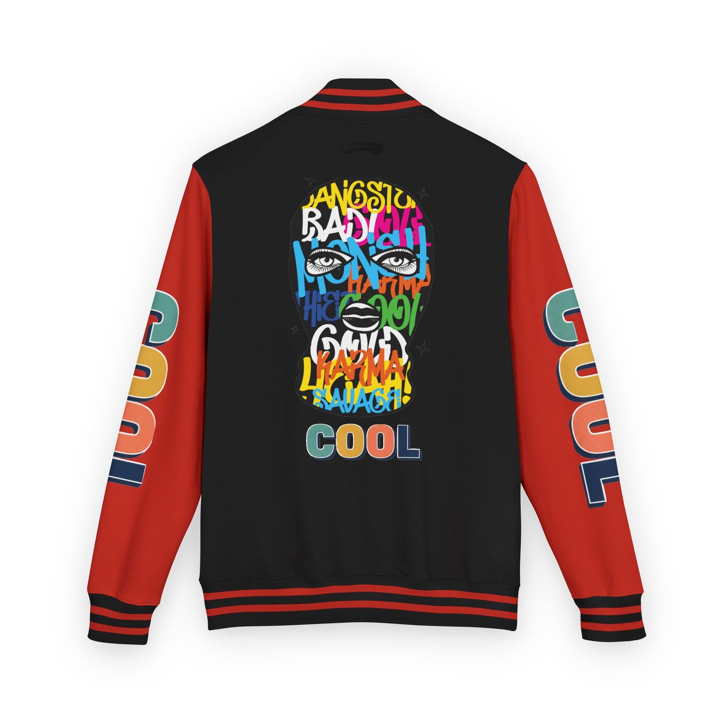 Letterman Jacket — Colorful Graffiti Skull "Cool" Varsity Jacket