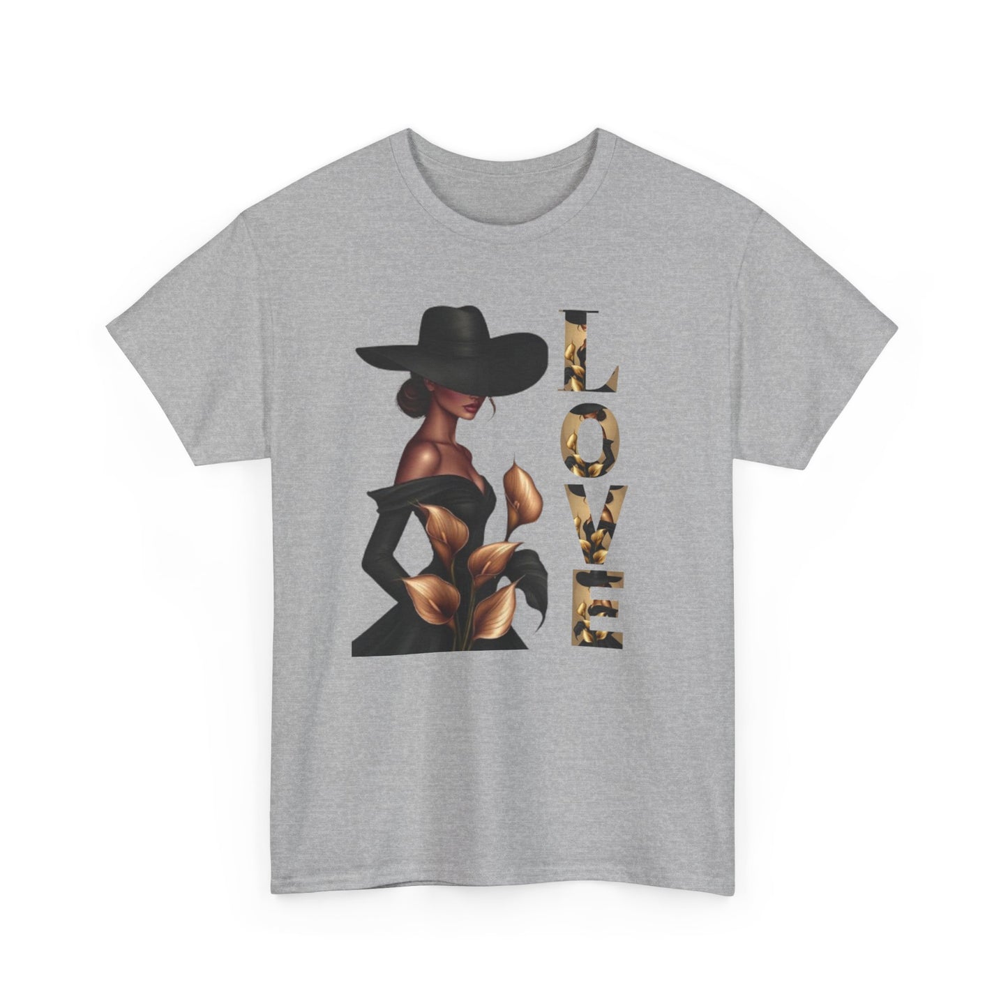 LOVE Graphic Tee — Elegant Black Woman Silhouette T-Shirt