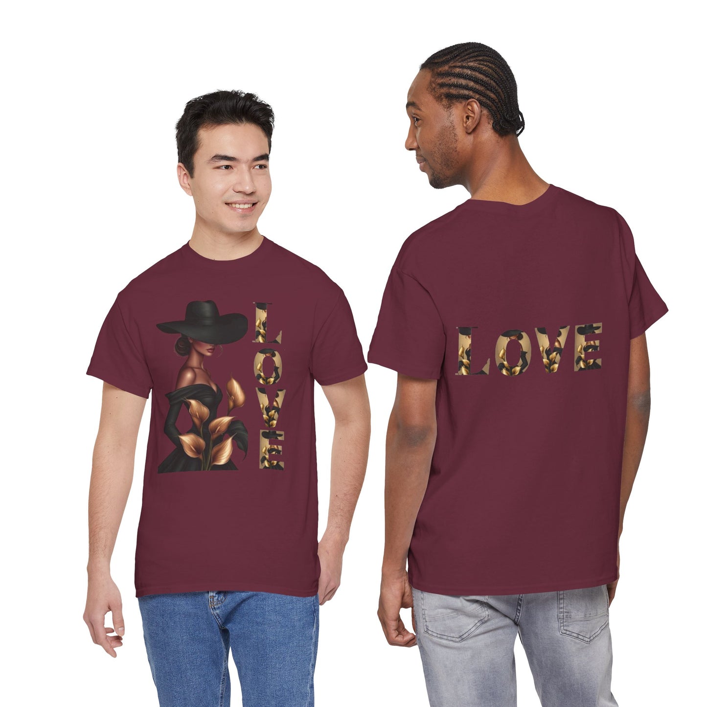 LOVE Graphic Tee — Elegant Black Woman Silhouette T-Shirt