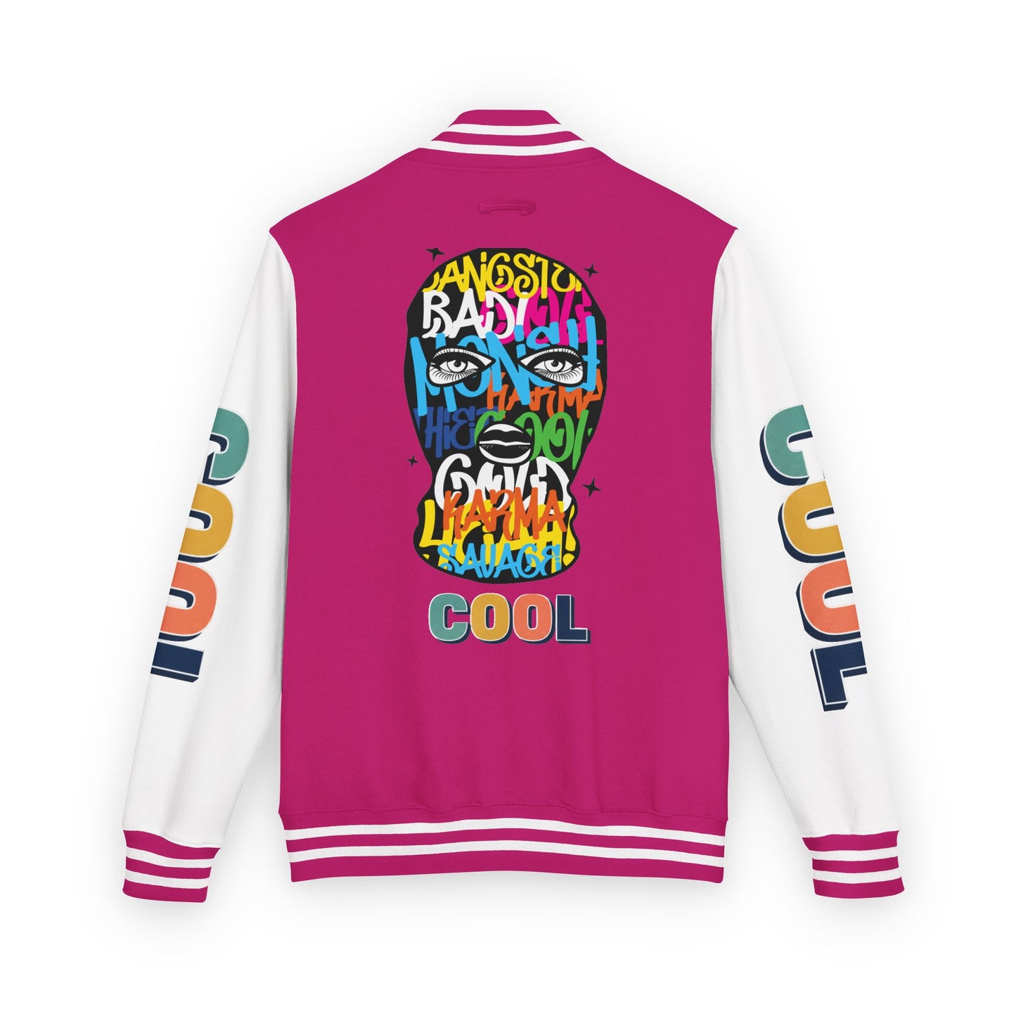 Letterman Jacket — Colorful Graffiti Skull "Cool" Varsity Jacket
