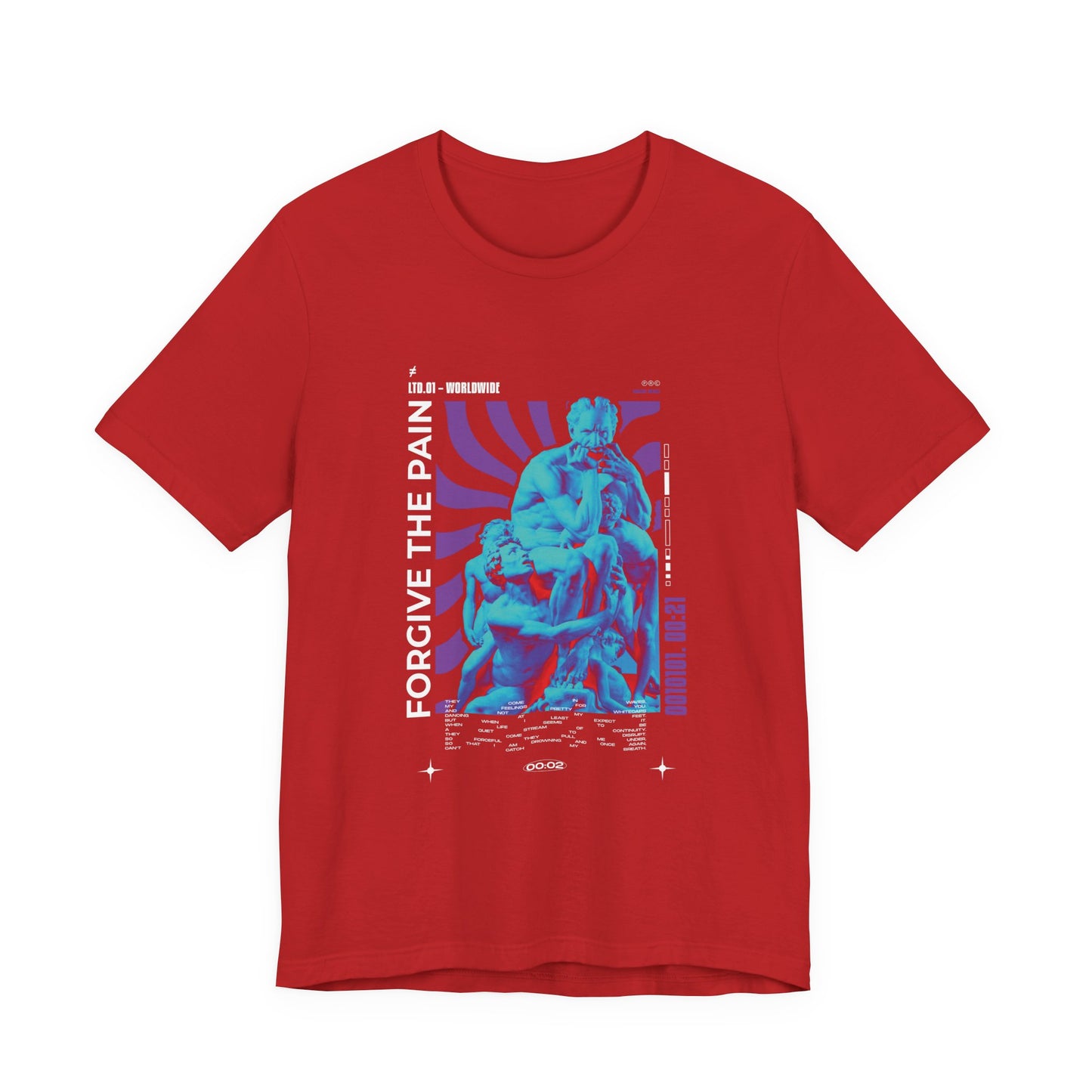 Retro Vaporwave Statue Tee — Binary '0010101. 00:21' Graphic T-Shirt