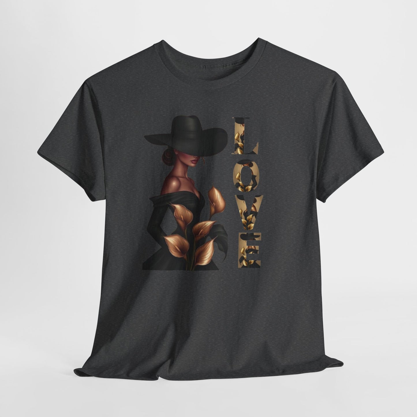 LOVE Graphic Tee — Elegant Black Woman Silhouette T-Shirt