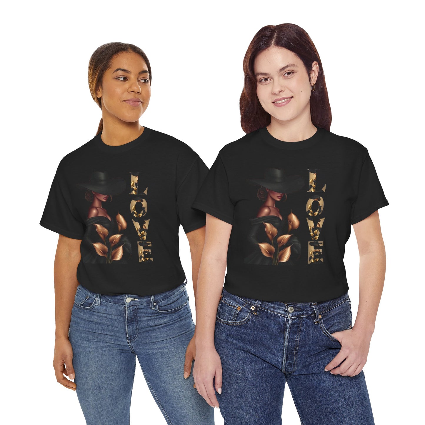 LOVE Graphic Tee — Elegant Black Woman Silhouette T-Shirt