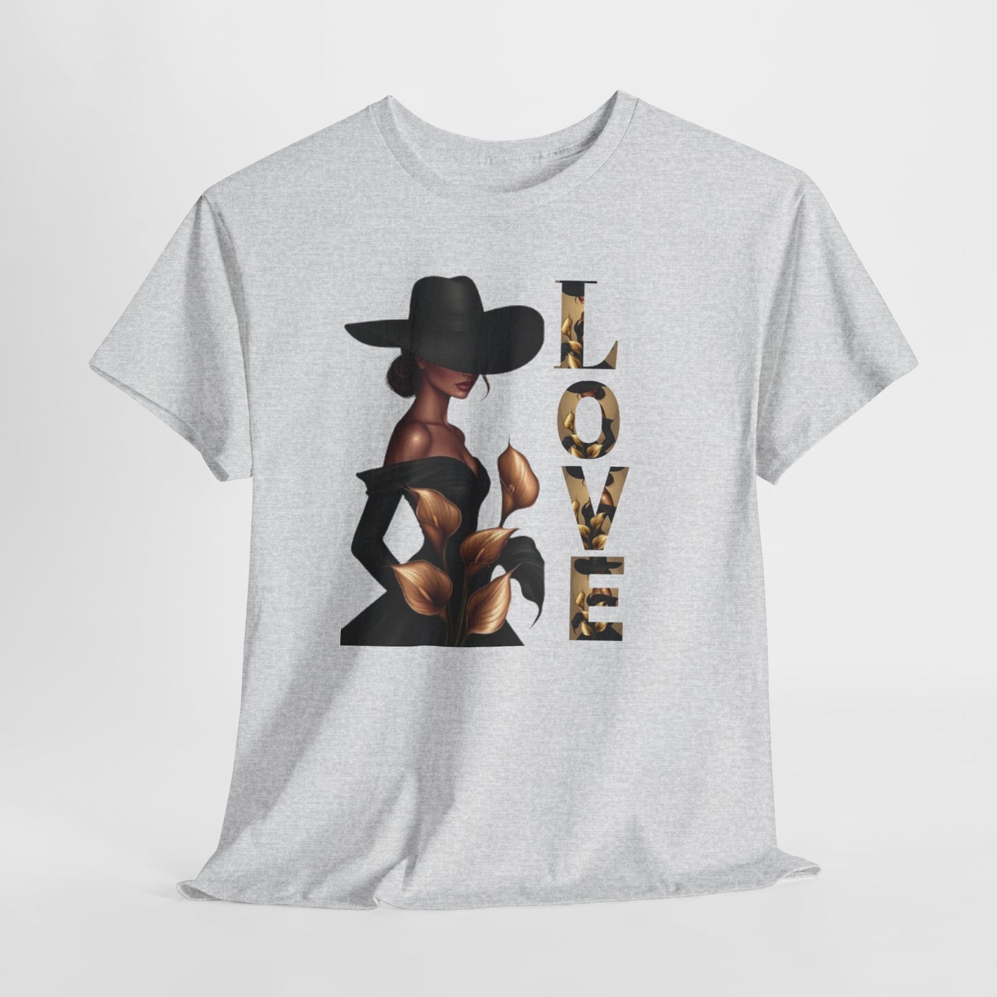 LOVE Graphic Tee — Elegant Black Woman Silhouette T-Shirt