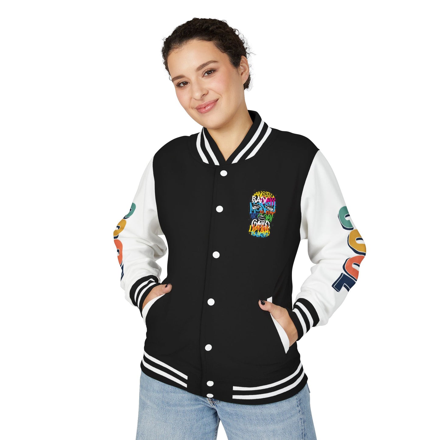 Letterman Jacket — Colorful Graffiti Skull "Cool" Varsity Jacket