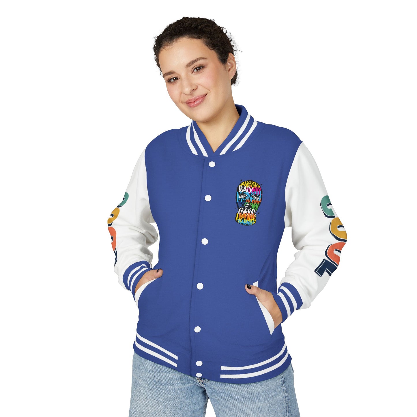 Letterman Jacket — Colorful Graffiti Skull "Cool" Varsity Jacket