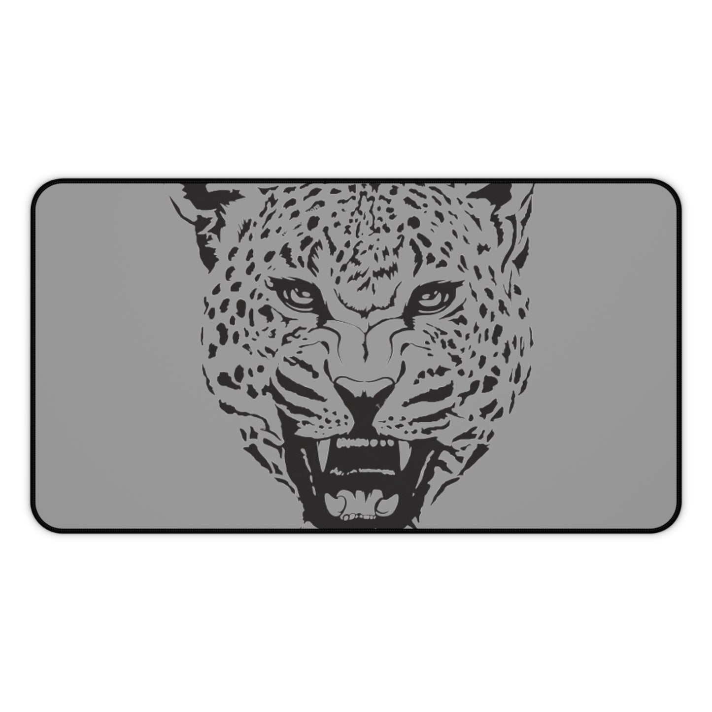 Roaring Leopard Desk Mat — Gray Gaming/Office Mouse Pad