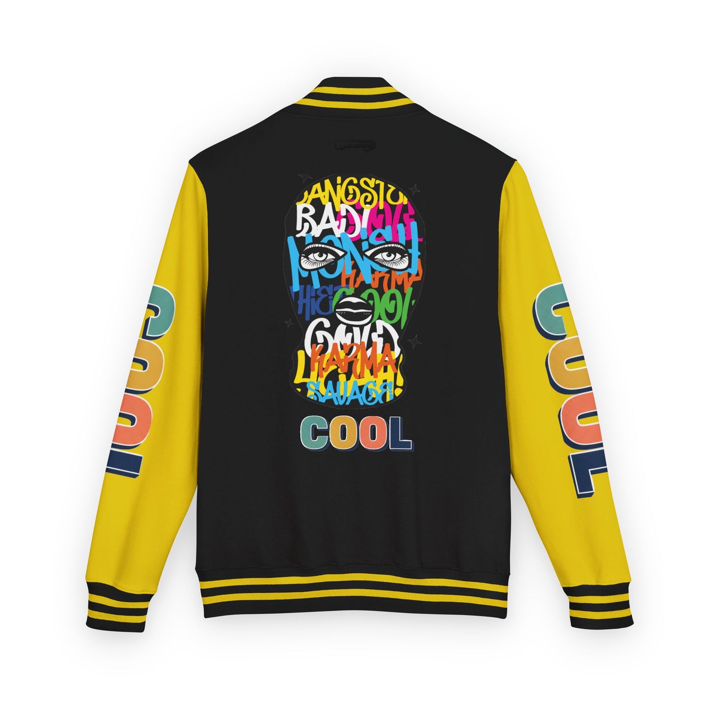 Letterman Jacket — Colorful Graffiti Skull "Cool" Varsity Jacket