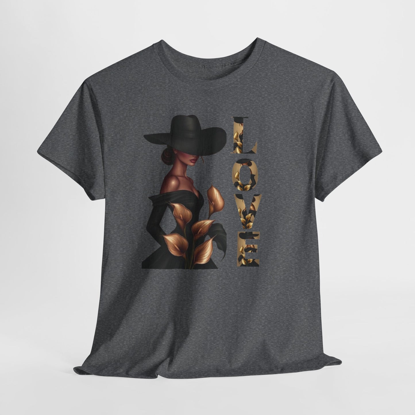 LOVE Graphic Tee — Elegant Black Woman Silhouette T-Shirt