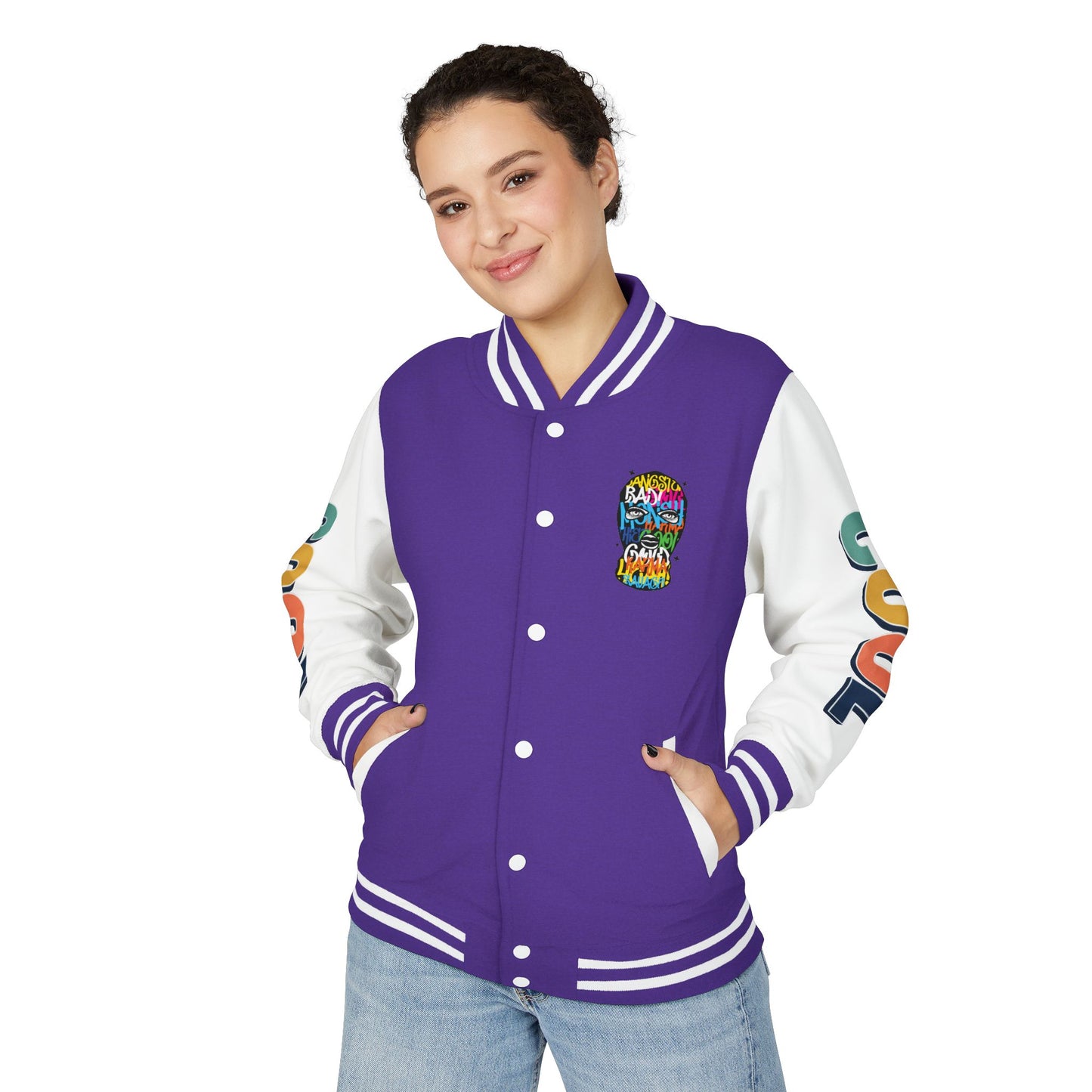 Letterman Jacket — Colorful Graffiti Skull "Cool" Varsity Jacket