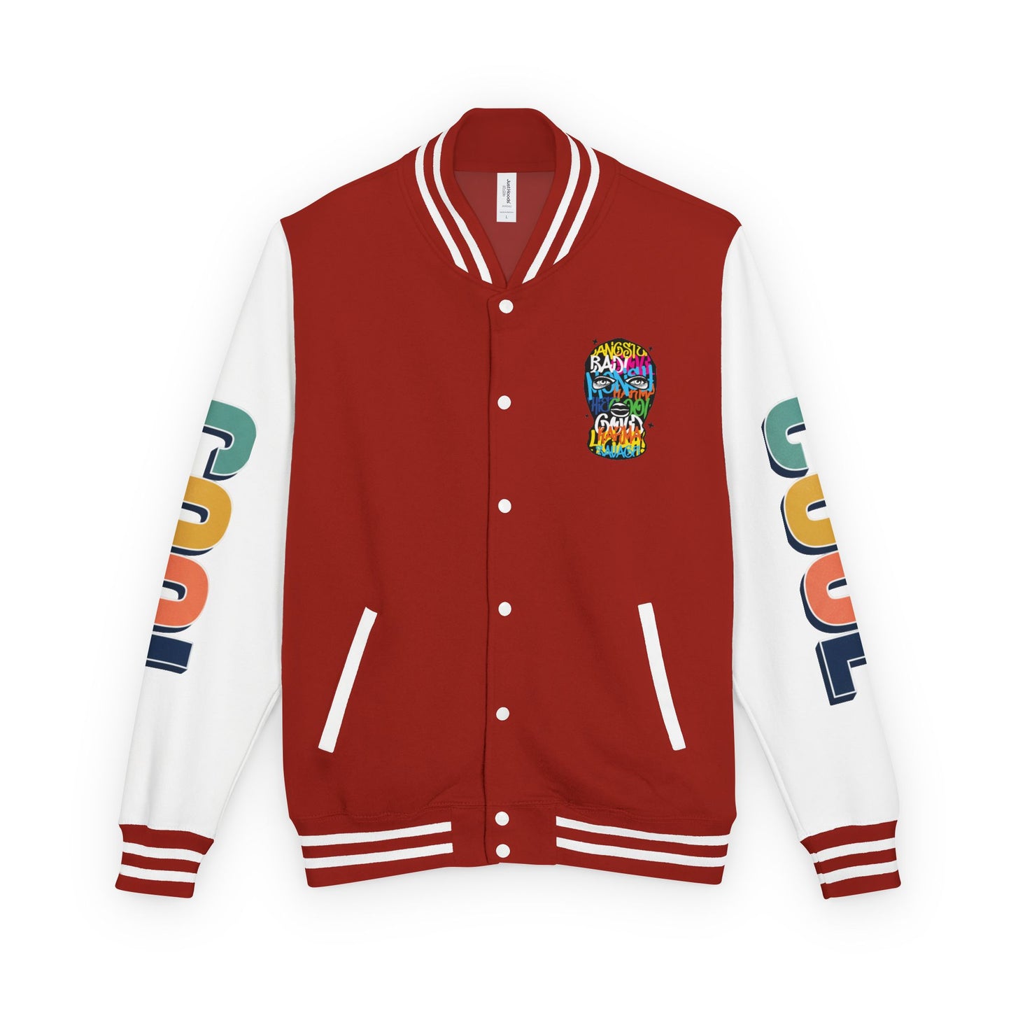 Letterman Jacket — Colorful Graffiti Skull "Cool" Varsity Jacket