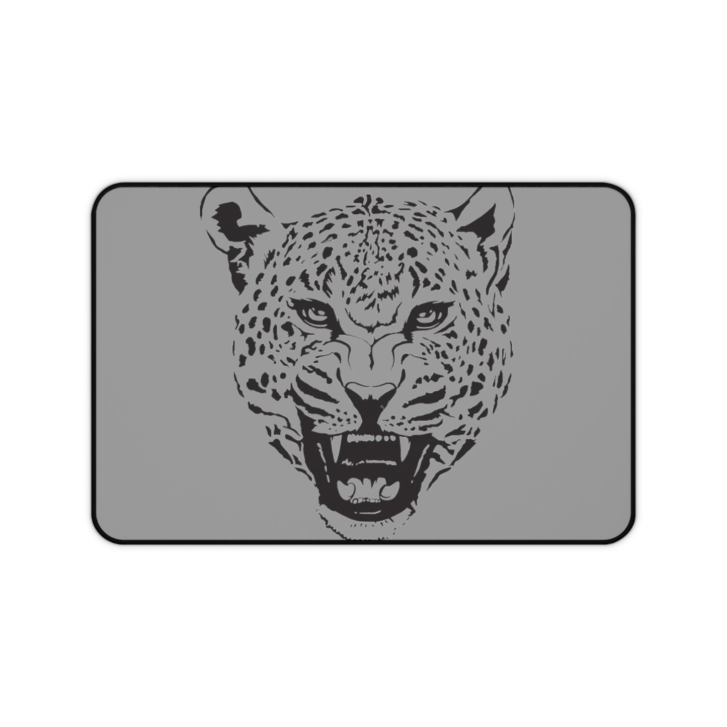 Roaring Leopard Desk Mat — Gray Gaming/Office Mouse Pad
