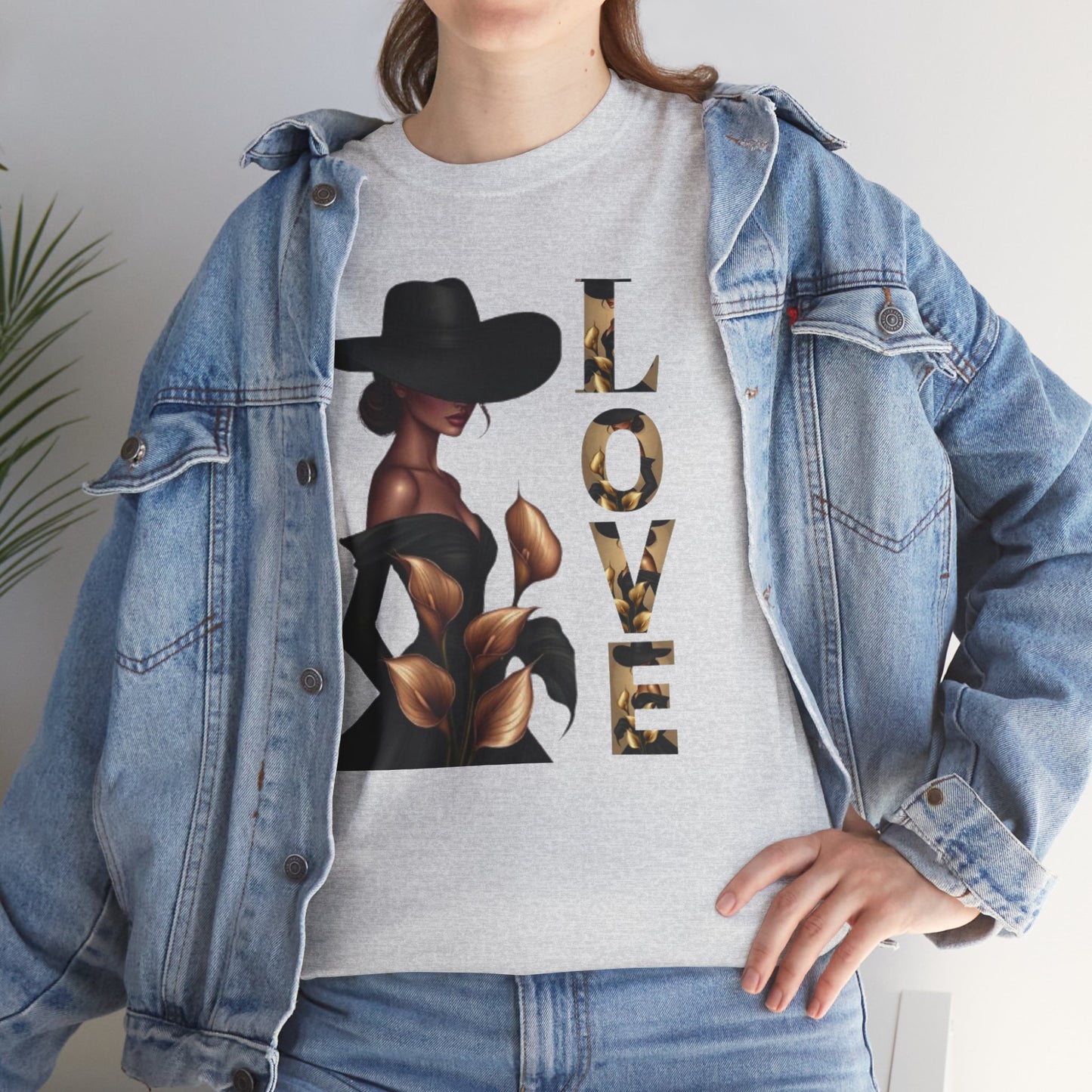 LOVE Graphic Tee — Elegant Black Woman Silhouette T-Shirt