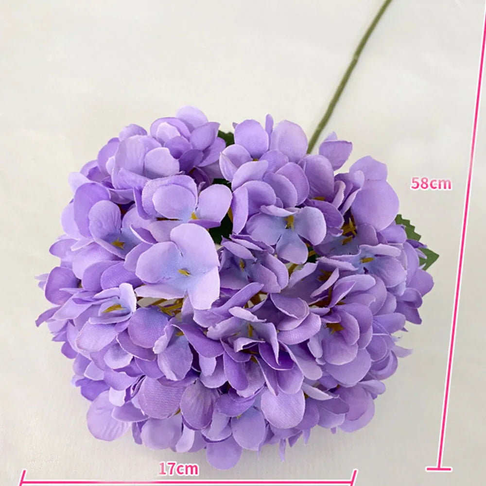 58cm Beautiful Silk Artificial Flowers Hydrangea Flower Bouquet for Table Decoration Floral