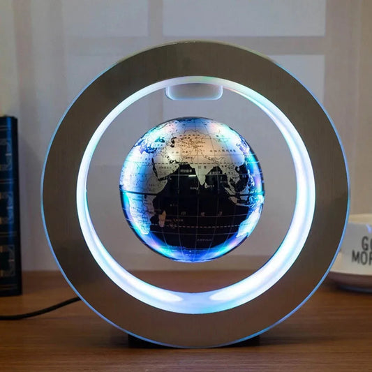 Floating Globe Levitating World Map Rotating Ornament LED Lamp