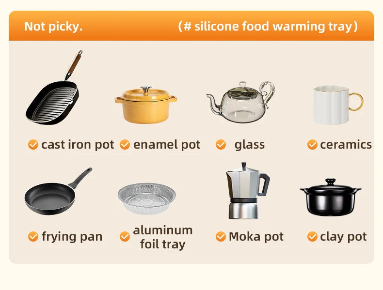 Mat Electric Warming Tray Food Warming Board Plate Foldable Portable Smart Food Fast Heating