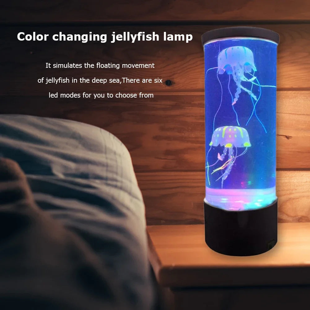 Jellyfish Lamp LED Remote Control Color Changing Aquarium Light With 8 Colors