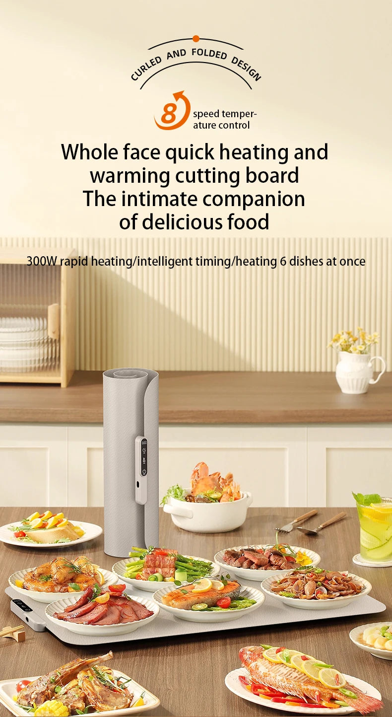Mat Electric Warming Tray Food Warming Board Plate Foldable Portable Smart Food Fast Heating