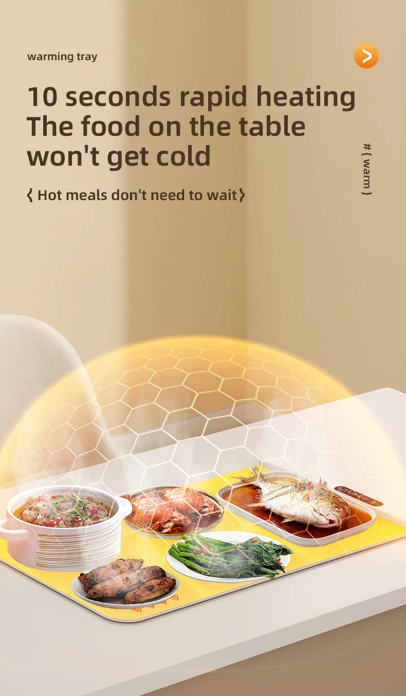Mat Electric Warming Tray Food Warming Board Plate Foldable Portable Smart Food Fast Heating