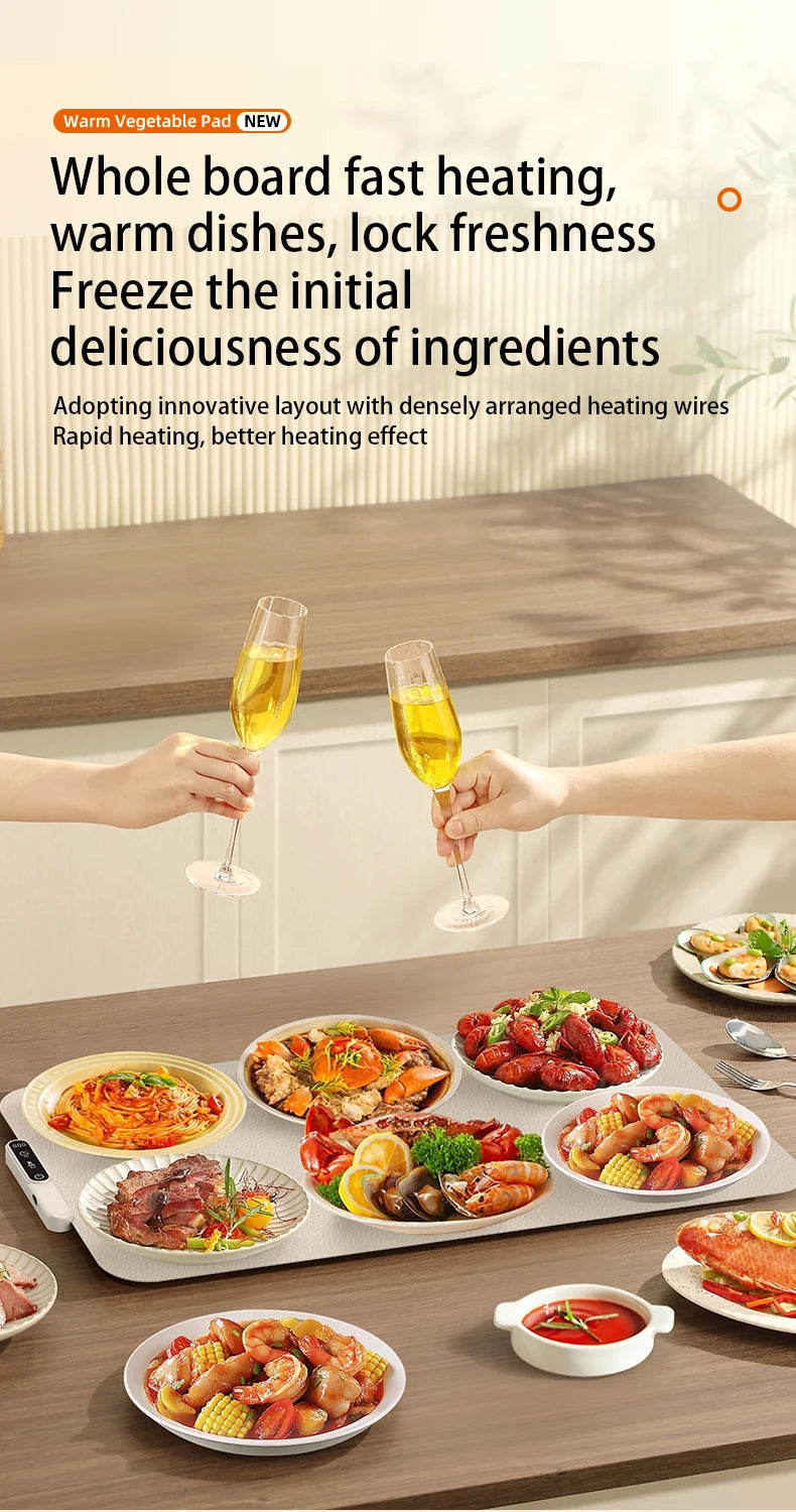 Mat Electric Warming Tray Food Warming Board Plate Foldable Portable Smart Food Fast Heating