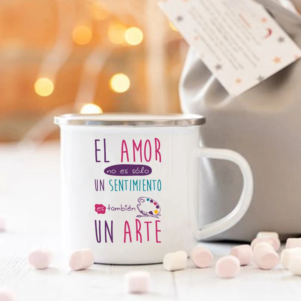 Mugs Drinkware Cups Valentine's Day Present Enamel Mug