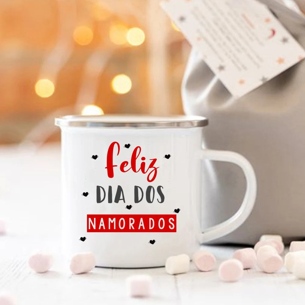 Mugs Drinkware Cups Valentine's Day Present Enamel Mug