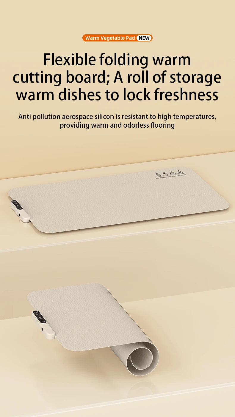 Mat Electric Warming Tray Food Warming Board Plate Foldable Portable Smart Food Fast Heating