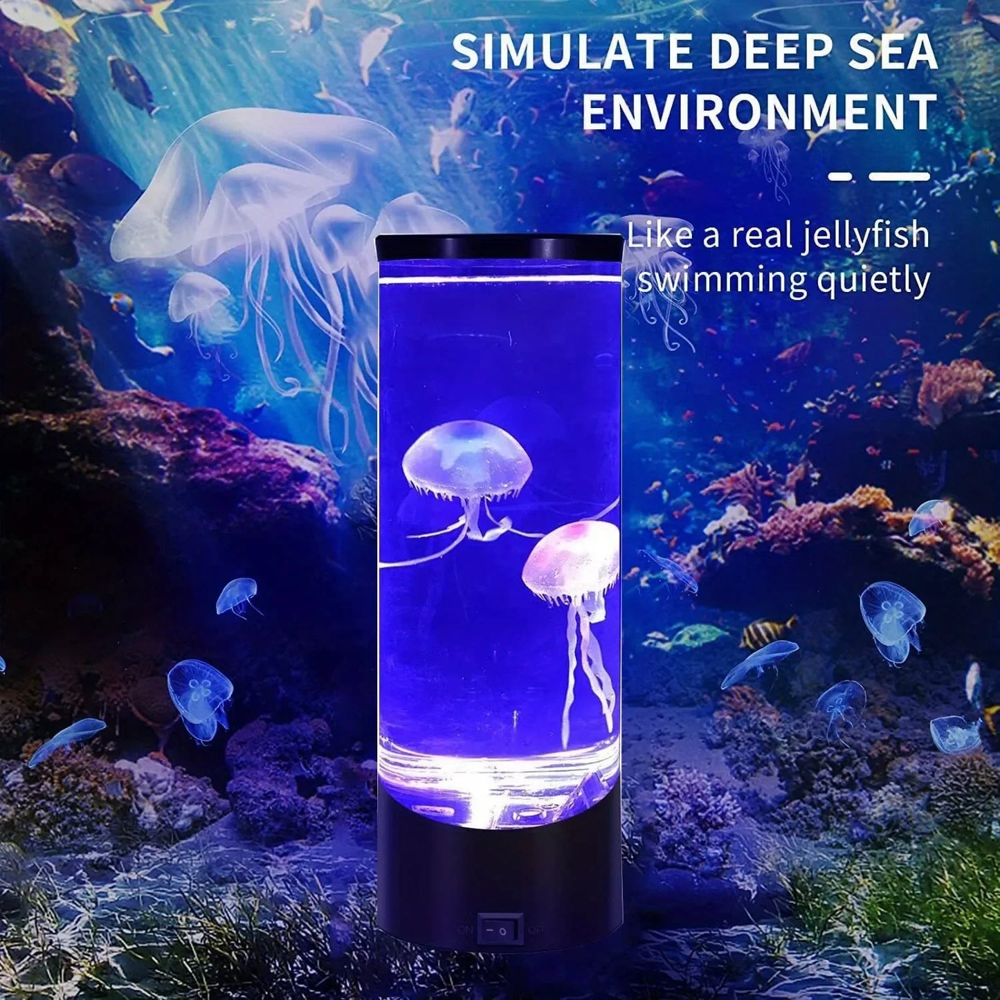 Jellyfish Lamp LED Remote Control Color Changing Aquarium Light With 8 Colors