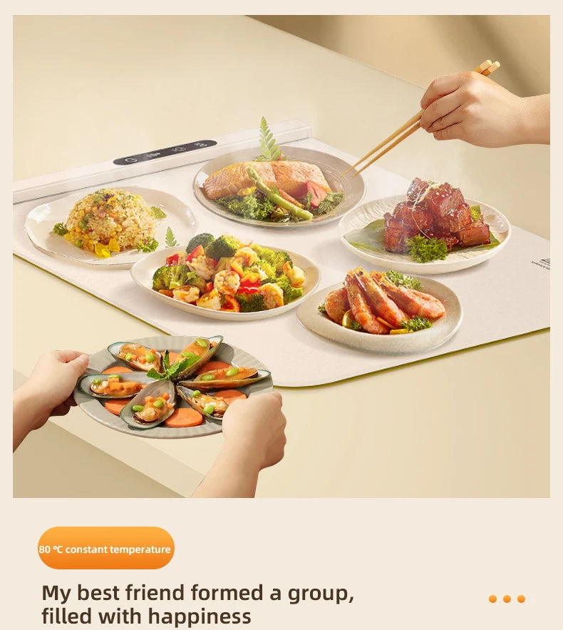 Mat Electric Warming Tray Food Warming Board Plate Foldable Portable Smart Food Fast Heating