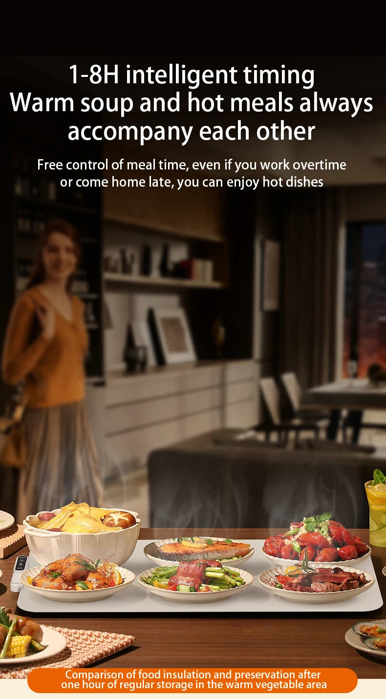 Mat Electric Warming Tray Food Warming Board Plate Foldable Portable Smart Food Fast Heating