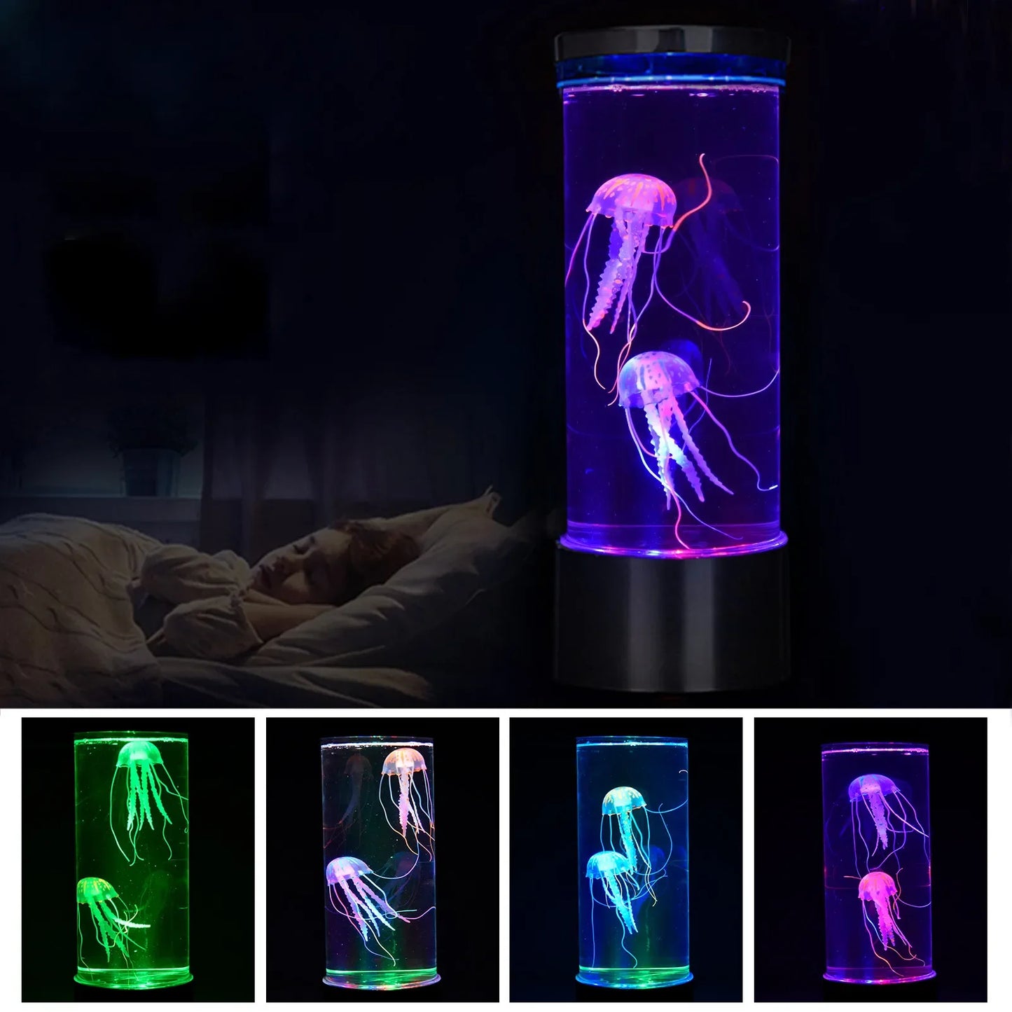 Jellyfish Lamp LED Remote Control Color Changing Aquarium Light With 8 Colors