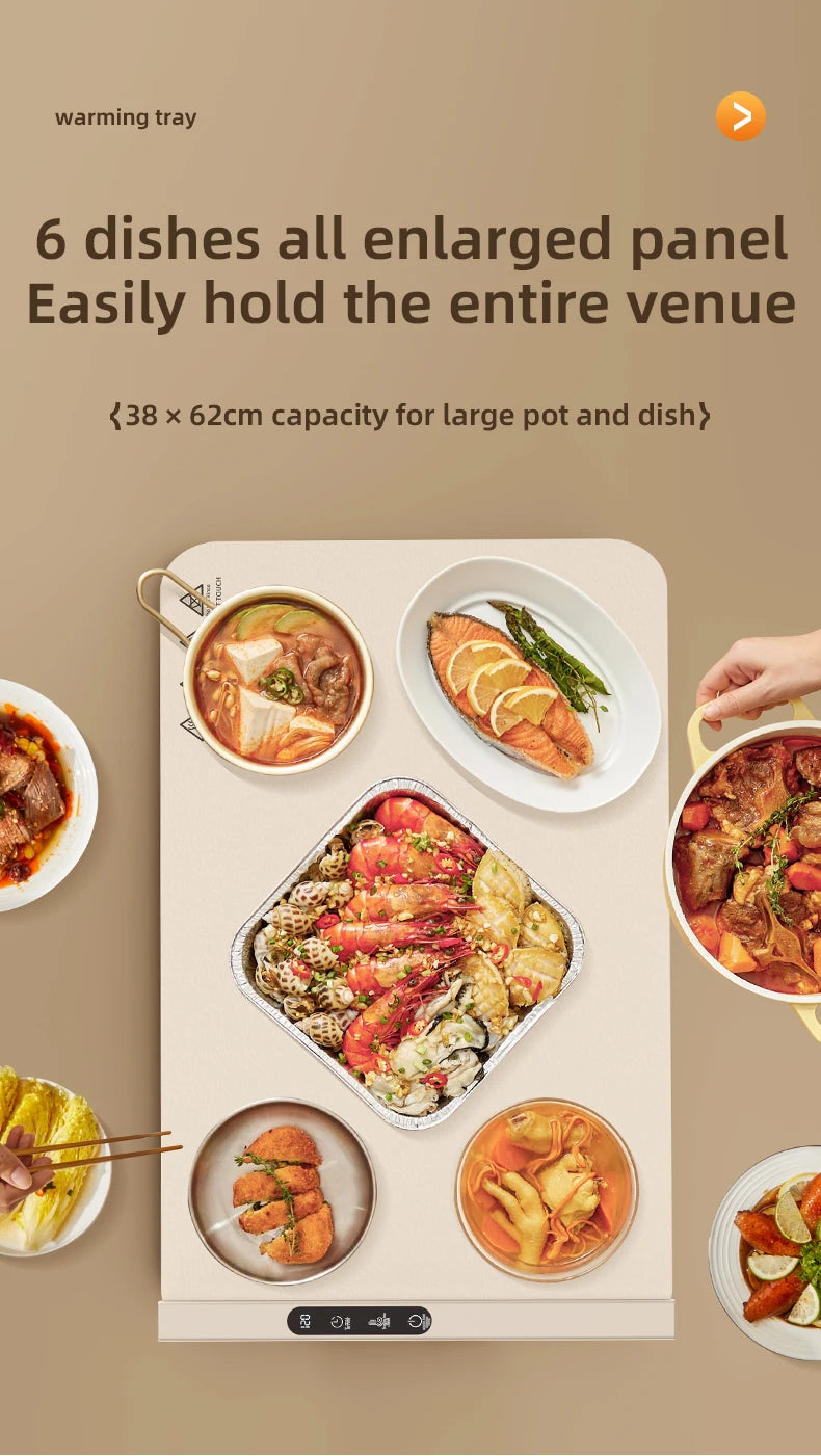 Mat Electric Warming Tray Food Warming Board Plate Foldable Portable Smart Food Fast Heating