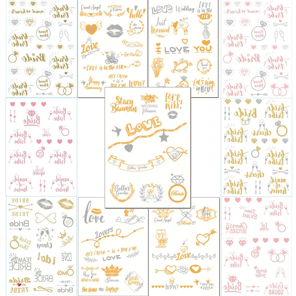 Temporary Tattoos Rose Gold T Stickers