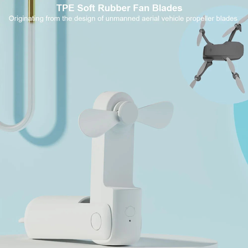 Portable Fan Super Mini Handheld Fan USB Rechargeable Fan Foldable