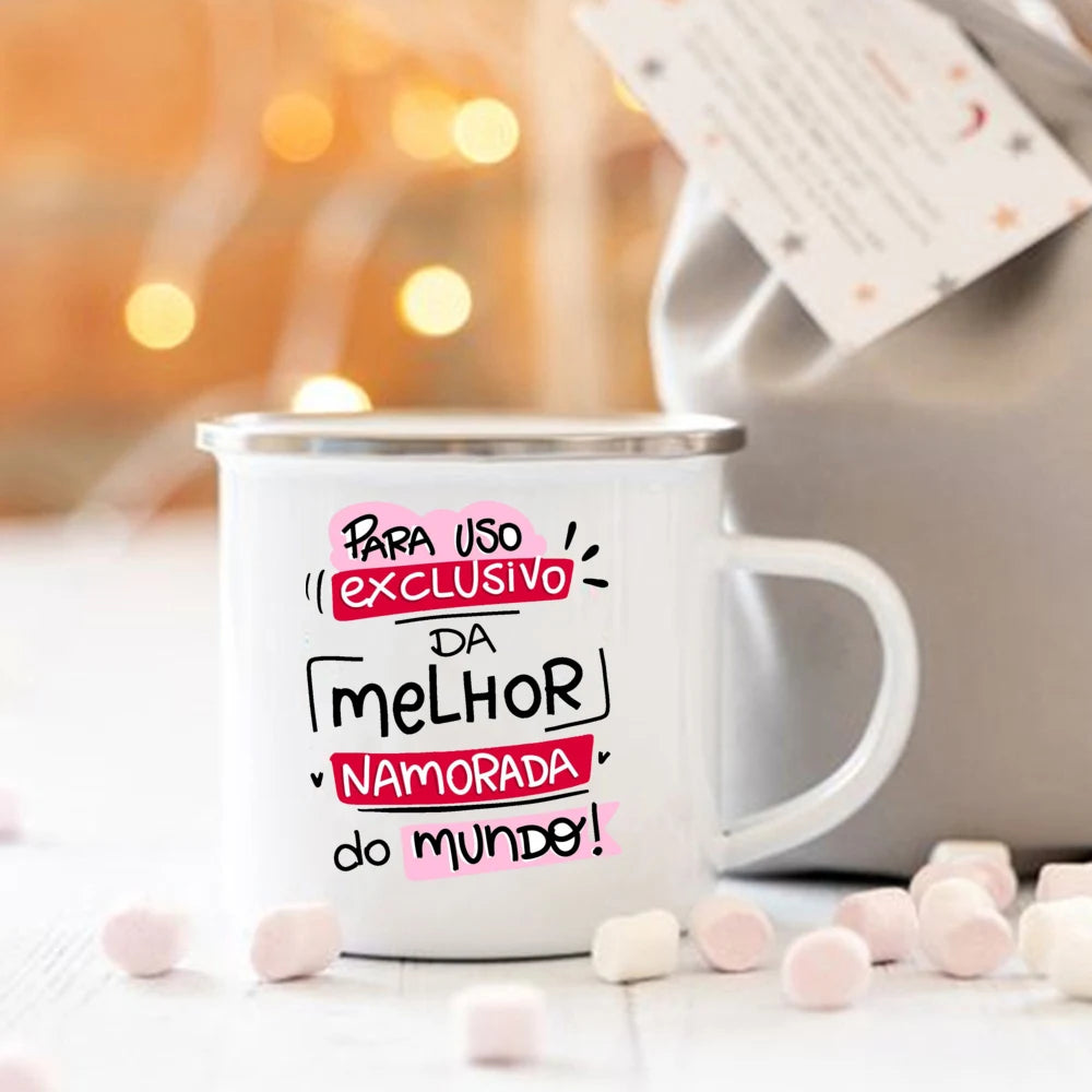 Mugs Drinkware Cups Valentine's Day Present Enamel Mug