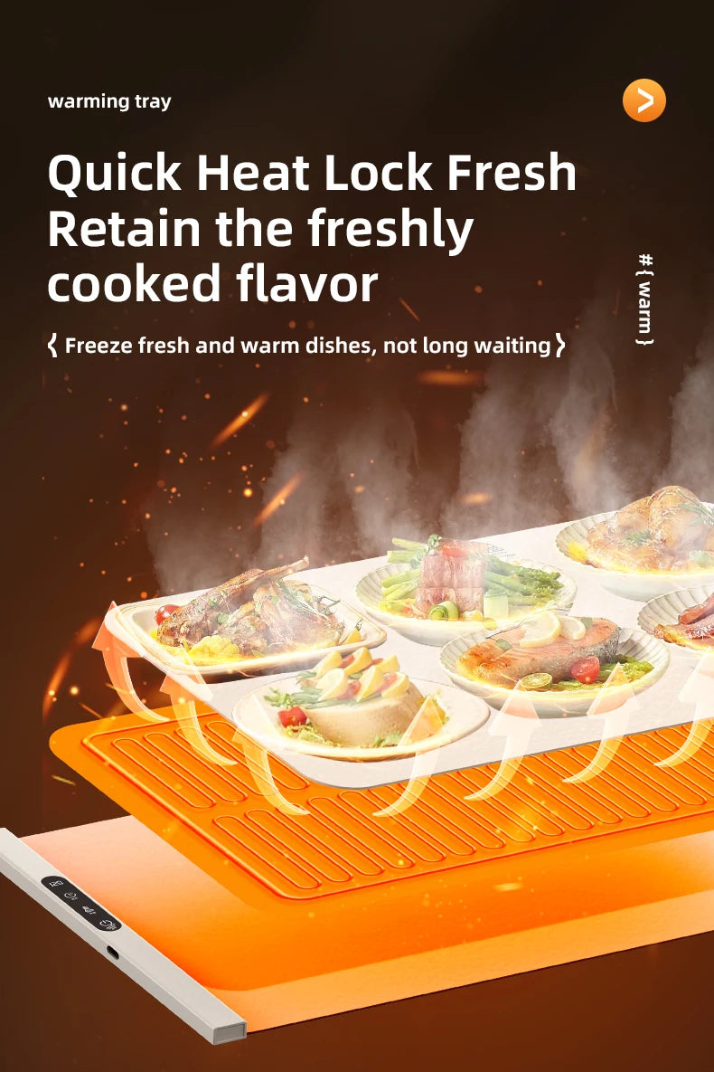 Mat Electric Warming Tray Food Warming Board Plate Foldable Portable Smart Food Fast Heating