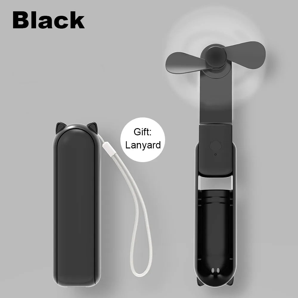 Portable Fan Super Mini Handheld Fan USB Rechargeable Fan Foldable