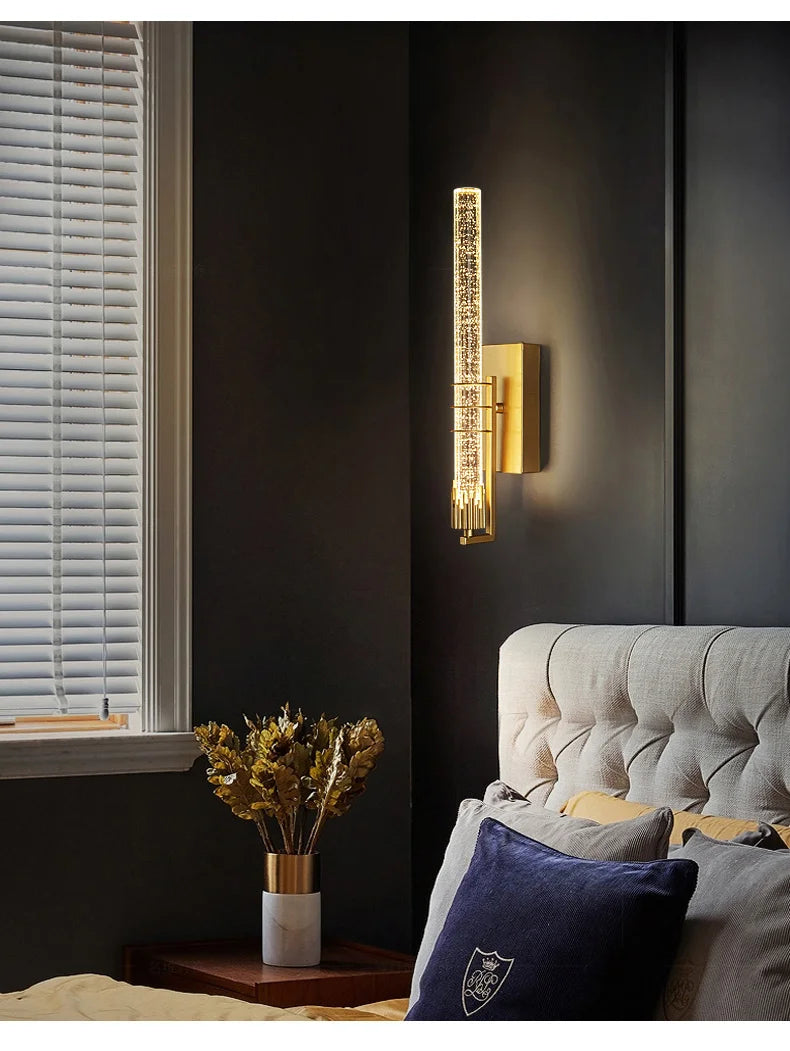 Modern Bubble Crystal Wall Lamps Indoor Lighting For Living Room Bedroom Study Background Wall Sconces Light