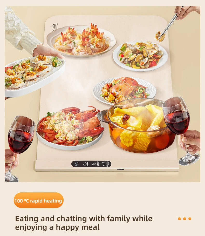 Mat Electric Warming Tray Food Warming Board Plate Foldable Portable Smart Food Fast Heating