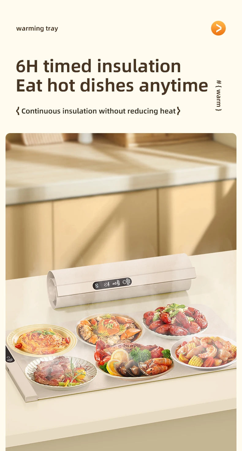 Mat Electric Warming Tray Food Warming Board Plate Foldable Portable Smart Food Fast Heating
