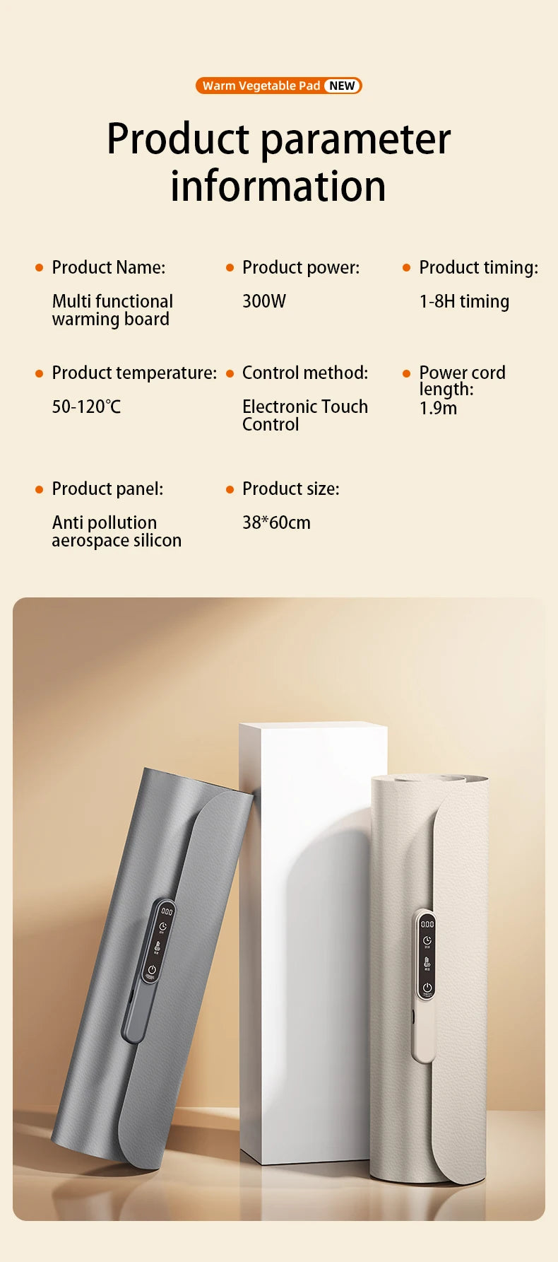 Mat Electric Warming Tray Food Warming Board Plate Foldable Portable Smart Food Fast Heating