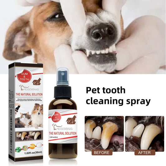 30ml Pet Tooth Cleaning Spray Dogs Remove Bad Breath Freshener Oral Cleaning Dental Care