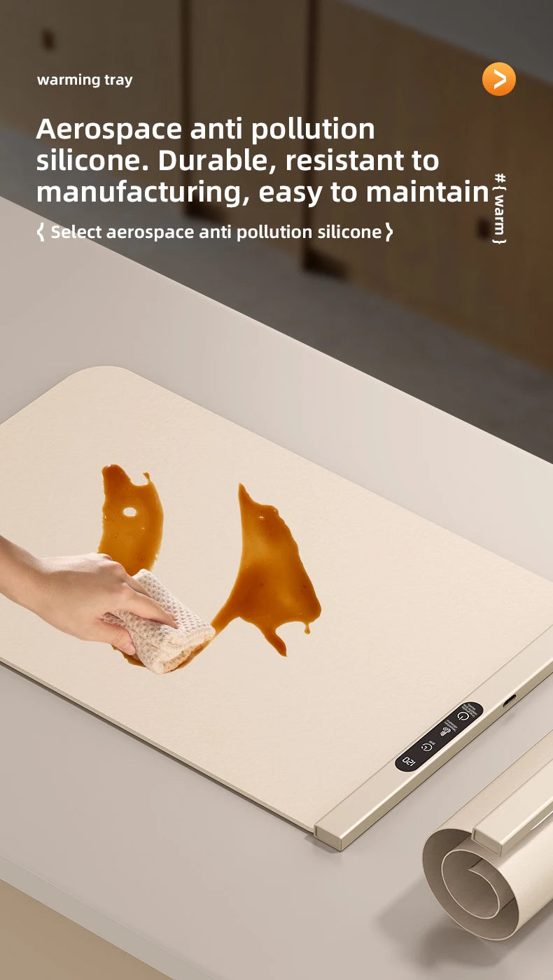 Mat Electric Warming Tray Food Warming Board Plate Foldable Portable Smart Food Fast Heating