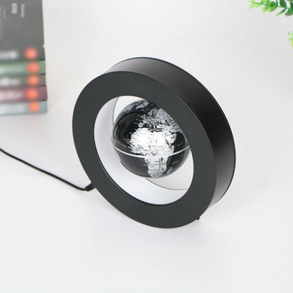 Floating Globe Levitating World Map Rotating Ornament LED Lamp