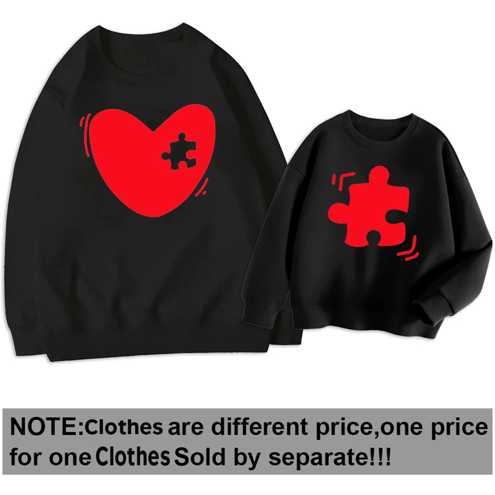 Valentine's Family Matching Outfits Mommy Sweatshirt Kids Crewneck Pullover