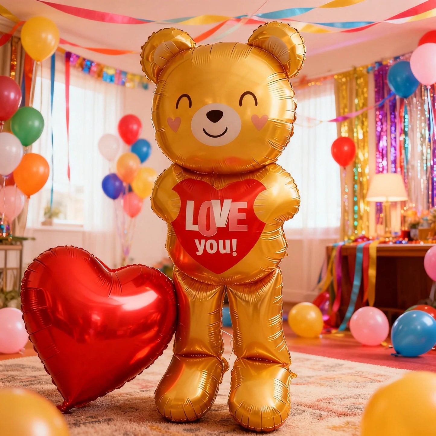 Love Bear Balloon with 32 inch Love Aluminum Film Decoration