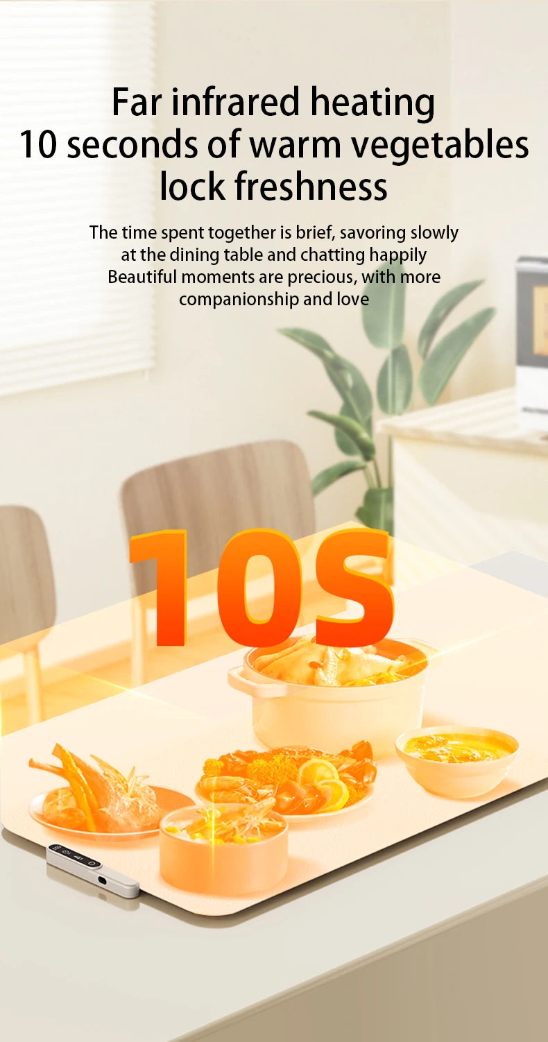 Mat Electric Warming Tray Food Warming Board Plate Foldable Portable Smart Food Fast Heating