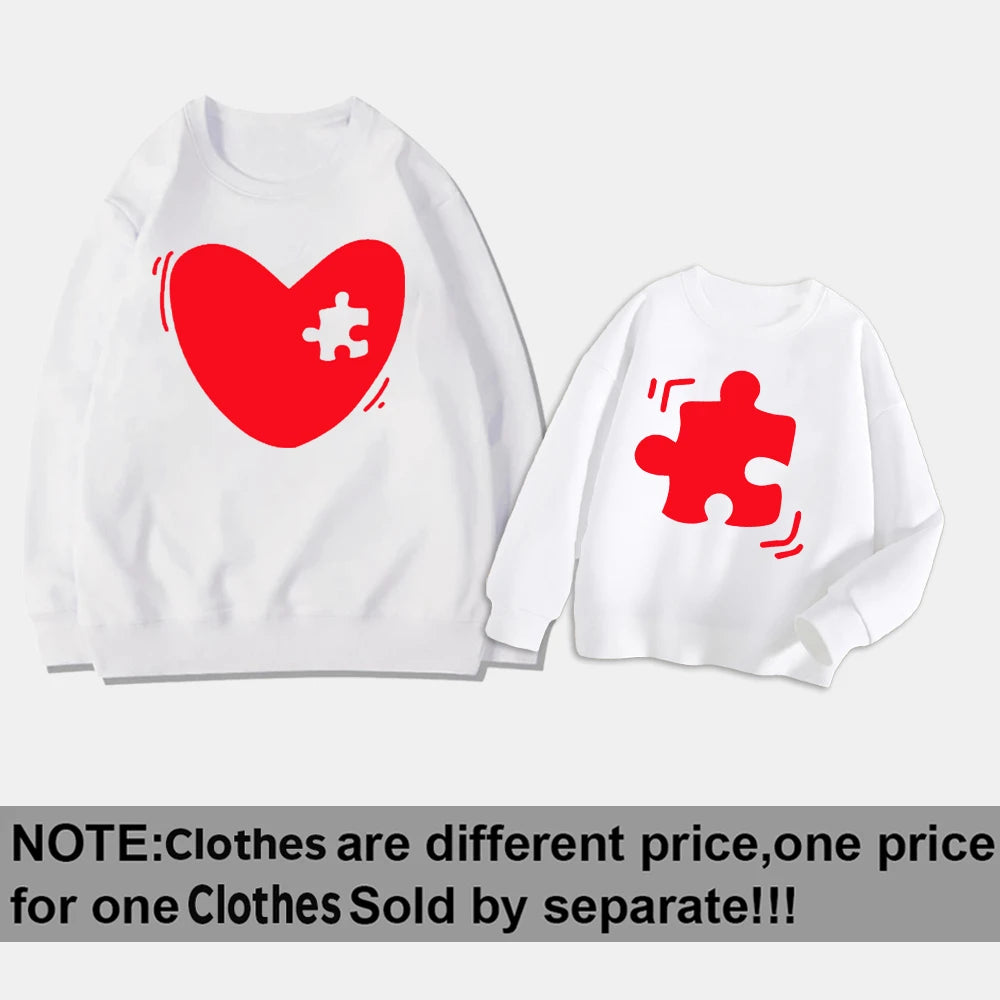 Valentine's Family Matching Outfits Mommy Sweatshirt Kids Crewneck Pullover