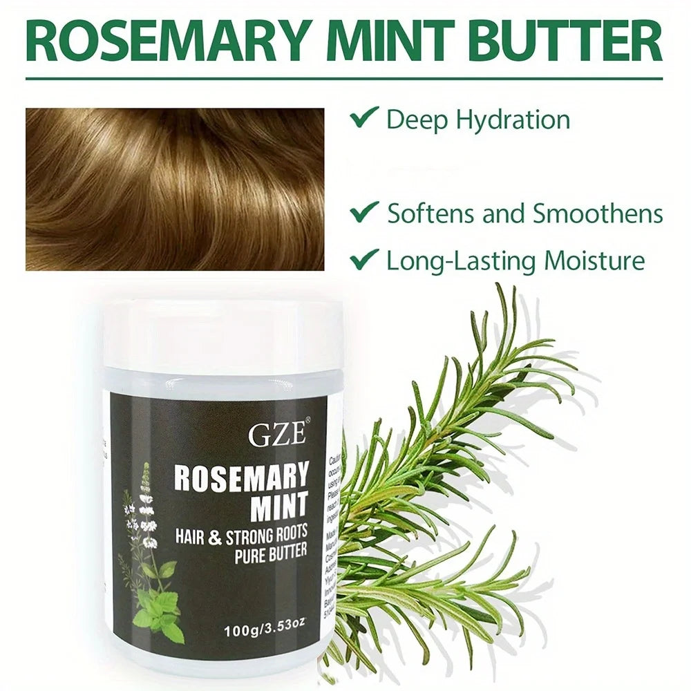 Rosemary Mint Hair & Strong Roots Butter - Natural Hair Growth & Damage Repair Treatment